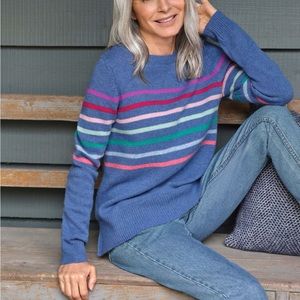 WoolOvers Blue Striped Sweater